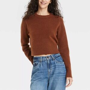 Universal Thread Women's Rust cropped Sweater